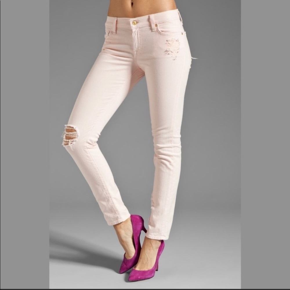 NWT 7 for all mankind slim cigarette pink jeans